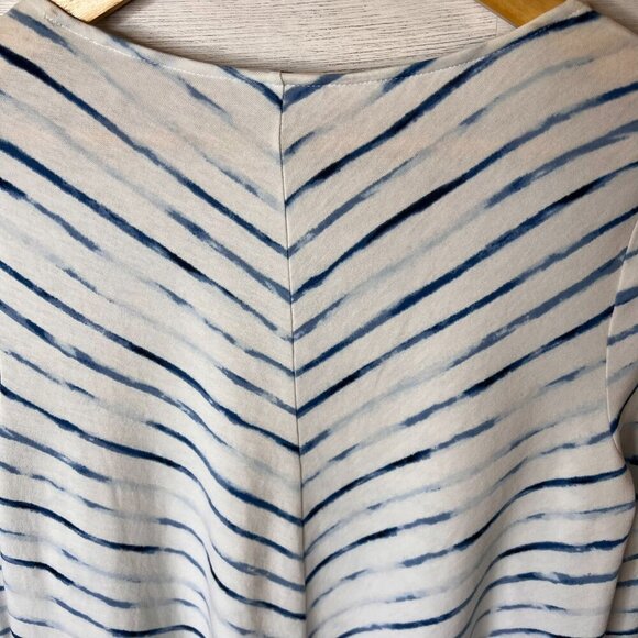 Pure Jill Tunic Womens Size Small Blue & White Striped Front Side Pocket Top - Picture 14 of 16